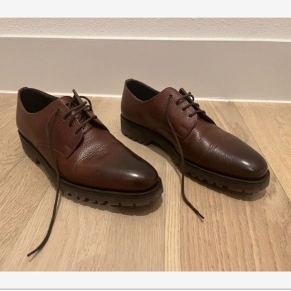 NIB Paul Stuart Stuarts Choice Pebble Leather Trinity Brown Derby Shoes 7D main image 10